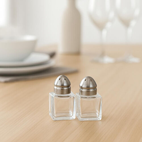 Vienev 2'li Mini Kare Tuzluk Ve Biberlik Seti