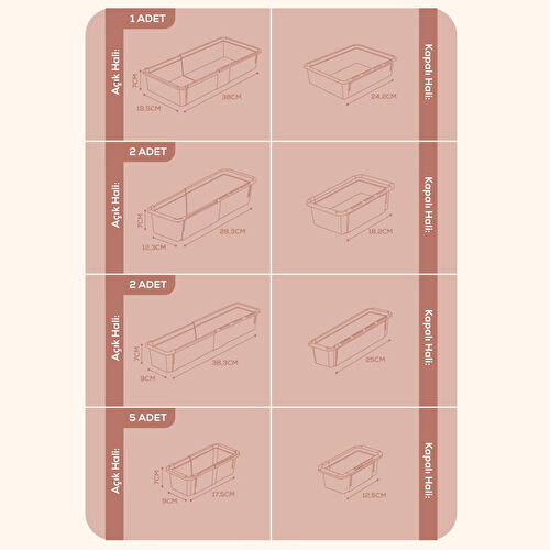 Vienev 10'lu Set Ayarlanabilir Çekmece Içi Düzenleyici Kutu – Uzayıp Kısalabilen Organizer Seti (5a2b2c1d)