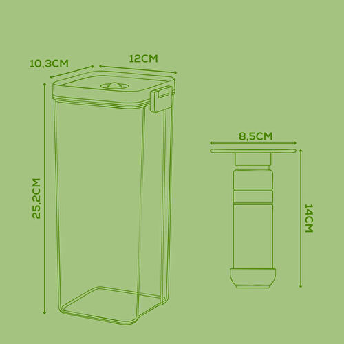 Vienev 4'lü Vakumlu Saklama Kabı Seti | 3x 2 Litre Kap + Manuel Pompa
