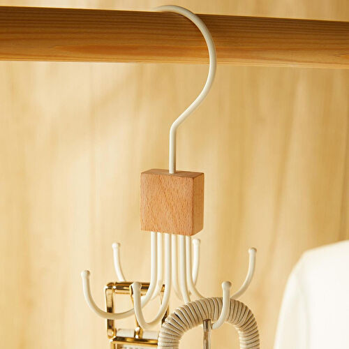 Ocean Home Textile 6 Kancalı Mat Beyaz Renk Kauçuk Kaplamalı Metal Çok Amaçlı Askı 14 X 7 Cm