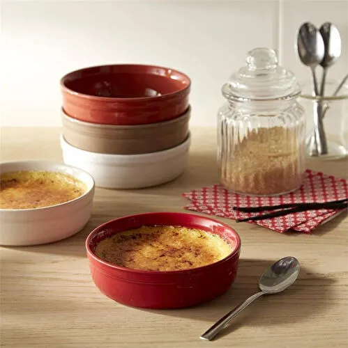Emile Henry Fırın Kabı Yuvarlak Creme Brulee 2 Li Set Kırmızı/burgundy