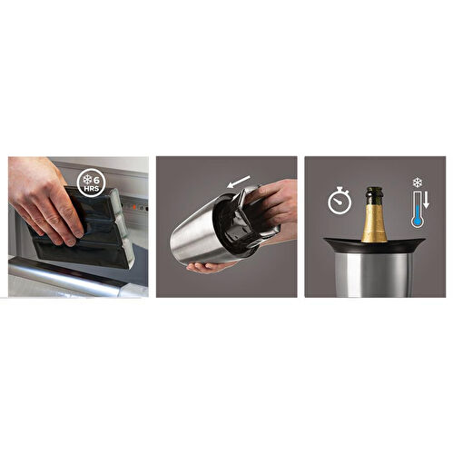 Vacu Vin Aktif Şampanya Soğutucu Zarif Paslanmaz Çelik Kutulu Vacu Vin Aktif Şampanya Soğutucu Zarif Paslanmaz Çelik Kutulu