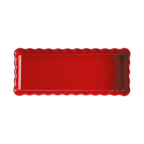 Emile Henry Tart-börek-fırın Kabı Dikdörtgen 36.5 X 15 Cm Kırmızı/burgundy