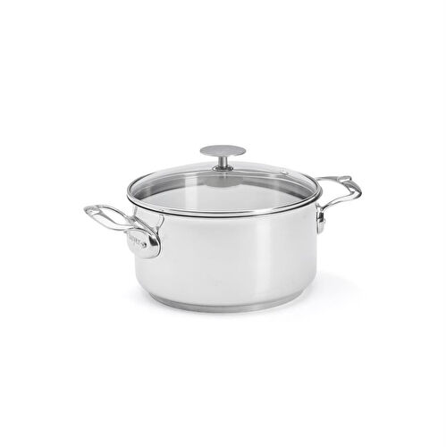 De Buyer Milady Cam Kapaklı Paslanmaz Çelik Tencere 20 Cm Paslanmaz Çelik