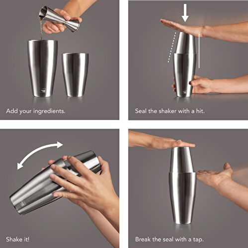 Vacu Vin Kokteyl Shaker Paslanmaz Çelik 700/500 Ml