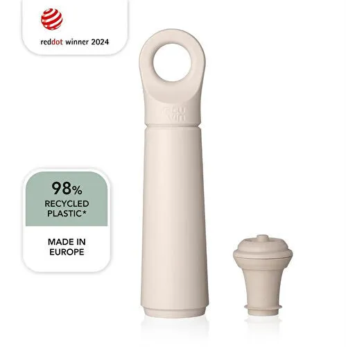 Vacu Vin Şarap Vakum Seti 1 Pompa 1 Şarap Tıpası - Kutulu Bej