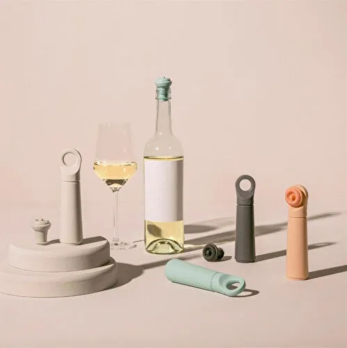 Vacu Vin Şarap Vakum Seti 1 Pompa 1 Şarap Tıpası - Kutulu Haki Yeşil