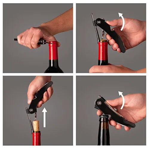 Vacu Vin Single Pull Tirbuşon Siyah - Kutulu Siyah