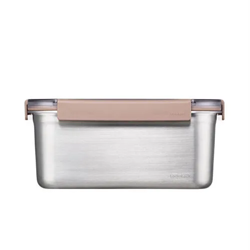 Locknlock Paslanmaz Çelik Fırın & Saklama Kabı Dörtgen Kilitli 2.8 Lt - Kahverengi