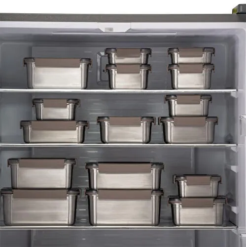 Locknlock Paslanmaz Çelik Fırın & Saklama Kabı Dörtgen Kilitli 2.8 Lt - Kahverengi