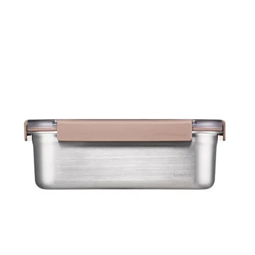 Locknlock Paslanmaz Çelik Fırın & Saklama Kabı Dörtgen Kilitli 2 Lt - Kahverengi