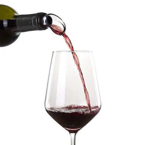 Vacu Vin Şarap Dökücü Kristal Siyah 2 Parça Siyah