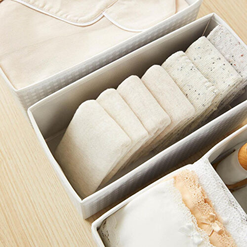 Home Wave 6'lı Gri Pötikare Çekmece İçi Düzenleyici Kutu 2 Adet 28 X 28 X 13 / 2 Adet 28 X 13 X 13 / 2 Adet 14 X 14 X 13 Cm