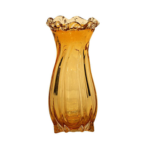 Lucky Art Cam Amber Boğumlu Vazo 14,5x14,5x29cm