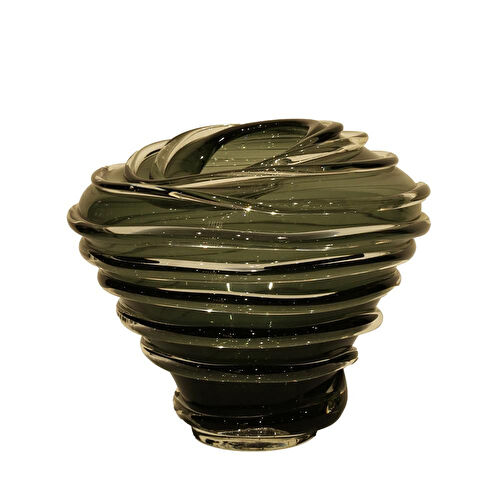 Lucky Art Cam Yeşil Halkalı Kase 25x25x21cm