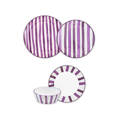 The Mia Joy Yemek Takımı 6 Kişilik 24 Parça Mor 2401