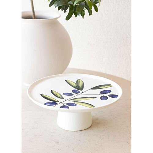 The Mia Olivos Ayaklı Servis Tabağı 10x26 Cm