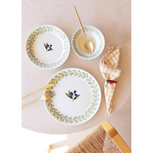 The Mia Olivos Yemek Tabağı 6lı Set 20 Cm Ovs0012