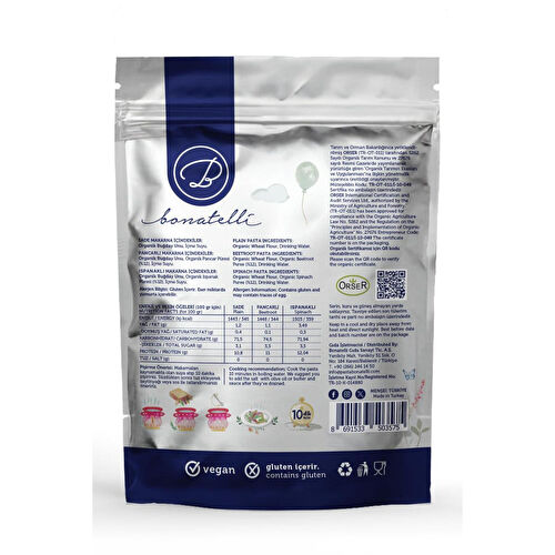 Bonatelli Organik Sebzeli Penne Makarna 300 G