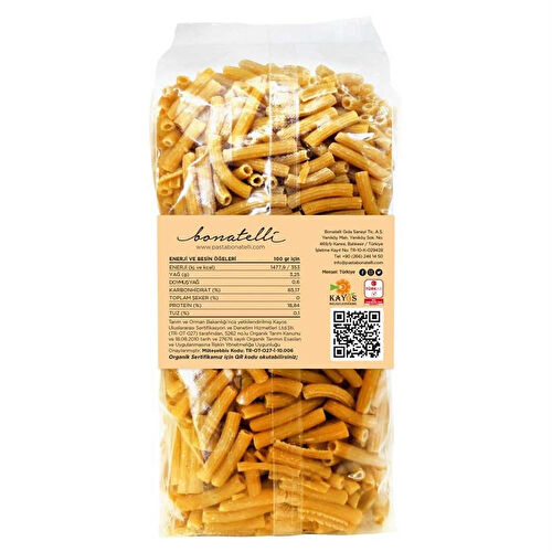 Bonatelli 8li Organik Nohut Unlu Dirsek Makarna
