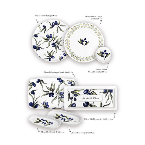 The Mia Olivos Kahvaltı Takımı 6 Kişilik 19 Parça Set 2