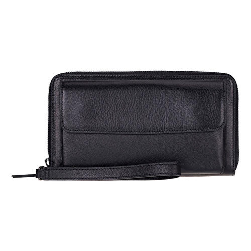Bloominbag Bloomporter Obsidian Black Hakiki Deri Telefon Bölmeli Cüzdan