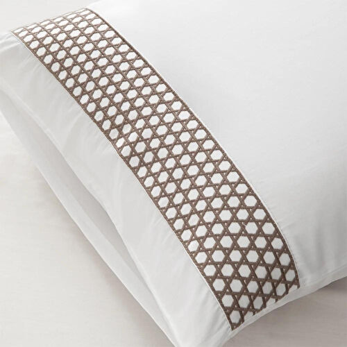 Penelope %100 Pamuk Saten Kumaş Nevresim Seti 240x220 Cm Beyaz Taş- Regina Serisi