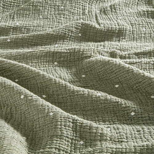 Penelope %100 Pamuk Müslin Yatak Örtüsü 220x240 Cm Yeşil - Glen Serisi