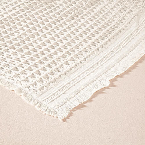 Penelope %100 Pamuk Dokuma Yatak Örtüsü 240x250 Cm Beyaz - Belinda Serisi