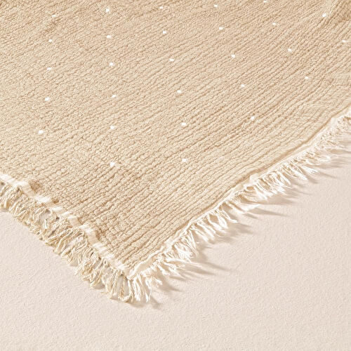 Penelope %100 Pamuk Müslin Yatak Örtüsü 160x240 Cm Bej - Glen Serisi