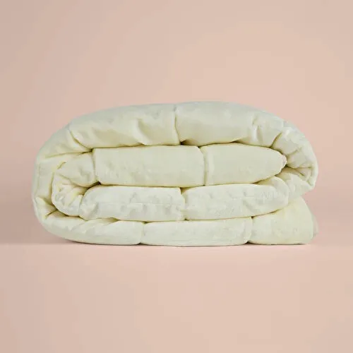Penelope Çift Kişilik Çift Taraflı Welsoft Yorgan Krem 195x215 Cm - Velour Serisi