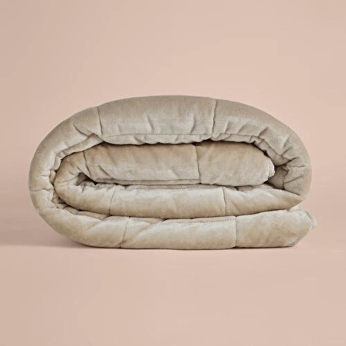 Penelope Tek Kişilik Çift Taraflı Welsoft Yorgan Taş 155x215 Cm - Velour Serisi