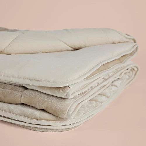 Penelope Tek Kişilik Çift Taraflı Welsoft Yorgan Taş 155x215 Cm - Velour Serisi
