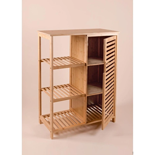 The Mia Bambu 4 Katlı Kapaklı Düzenleyici Dolap Raf 87x66x33 Cm