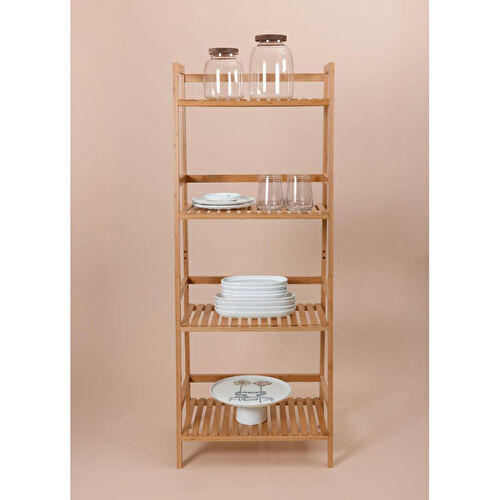 The Mia Bambu 4 Katlı Düzenleyici Dolap Raf 120x49x32 Cm
