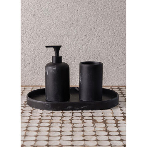 The Mia Marble Banyo Tepsisi Siyah 30x20x3 Cm