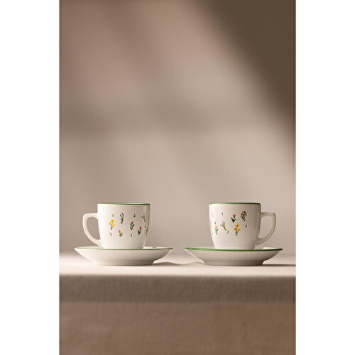 Rakle Botanical Seramik 2'li Kahve Fincan Takımı 110 Cc