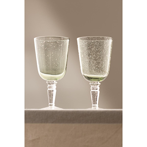 Rakle Rita El Yapımı Kendinden Renkli 2'li Kadeh Seti Yeşil 330 Cc