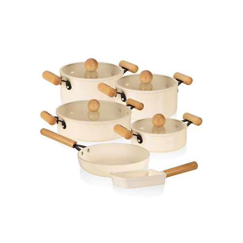 The Mia Cucina Di Mia İndüksiyon Tabanlı Seramik Tencere Tava Seti 10 Parça