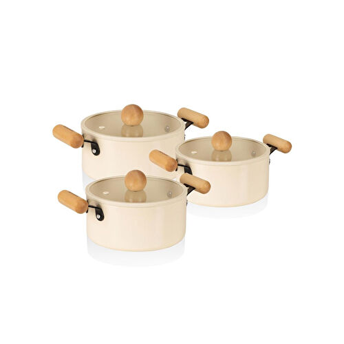 The Mia Cucina Di Mia İndüksiyon Tabanlı Seramik Tencere Seti 6 Parça