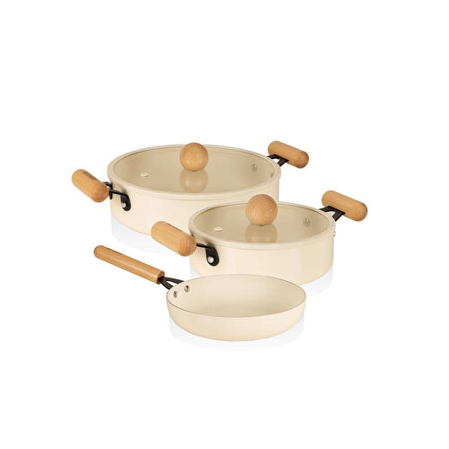 The Mia Cucina Di Mia İndüksiyon Tabanlı Seramik Sahan Tava Seti 5 Parça