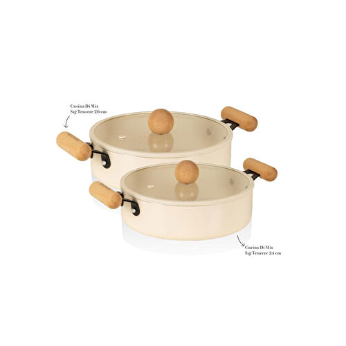 The Mia Cucina Di Mia İndüksiyon Tabanlı Seramik Tencere Seti 4 Parça The Mia Cucina Di Mia İndüksiyon Tabanlı Seramik Tencere Seti 4 Parça