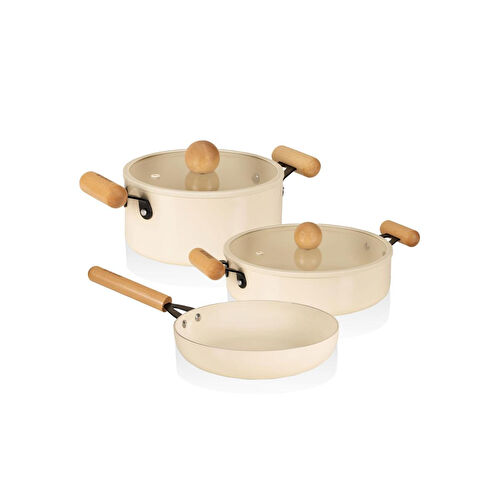 The Mia Cucina Di Mia İndüksiyon Tabanlı Seramik Tencere Tava Seti 5 Parça