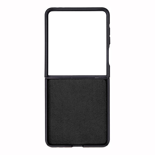 Bloominbag Bloomcase Flex Obsidian Black Hakiki Deri Samsung Galaxy Z Flip 7 Kılıf(6.9