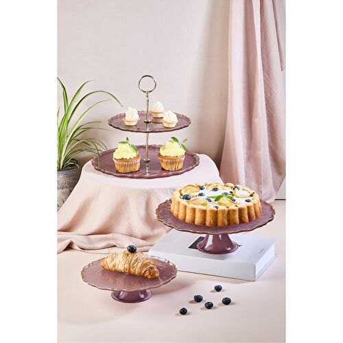 Lora Bianca Goblen Mürdüm Renk 5 Parça Pasta/tatlı Sunum Ve Servis Seti Mürdüm Lora Bianca Goblen Mürdüm Renk 5 Parça Pasta/tatlı Sunum Ve Servis Seti Mürdüm