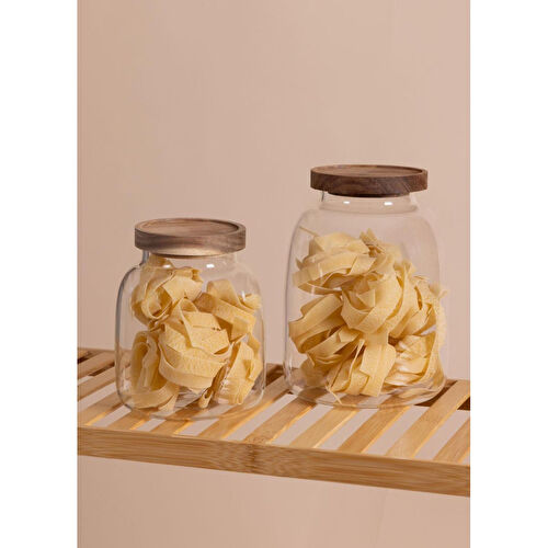 The Mia Ahşap Kapaklı Cam Kavanoz 14x19 Cm Cam0505 The Mia Ahşap Kapaklı Cam Kavanoz 14x19 Cm Cam0505