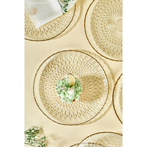 Lora Bianca Fugi 6 Parça Pasta/kek/tatlı Tabağı Seti Şeffaf