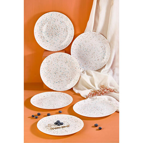 Lora Bianca Punti 6 Parça 28 Cm Servis Tabağı Seti Beyaz Lora Bianca Punti 6 Parça 28 Cm Servis Tabağı Seti Beyaz