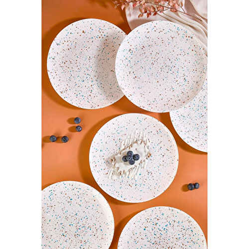 Lora Bianca Punti 6 Parça 28 Cm Servis Tabağı Seti Beyaz
