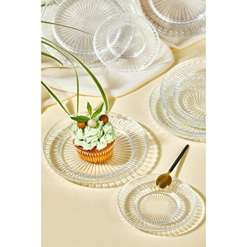 Lora Bianca Riva 12 Parça Çay Ve Pasta/tatlı Tabağı Seti Şeffaf